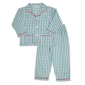 NEW SWEET DREAMS boys trim pajama set in green/red